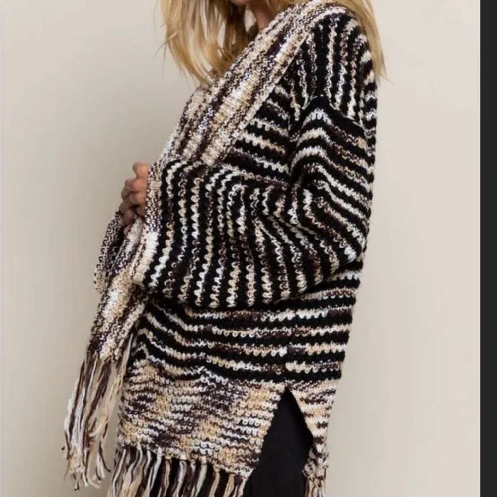 Winter Wood Fall Fringe Cardigan, Medium - Picture 3 of 12